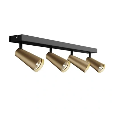Imagen de foco &#039;Angelina&#039; en Dorado hecho de Metal e.o. para Dormitorio (4 llamas, GU10) Lucande empotrado, lámpara techo, pared