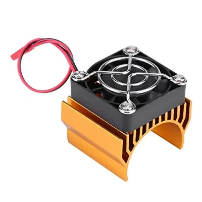 Imagen de Motor RC Disipador de Calor con Ventilador Refrigeración para Escala 1/10 Coche Electrico 540/550/3650 Reemplazo del Repuesto Parte Accesorio (Oro)