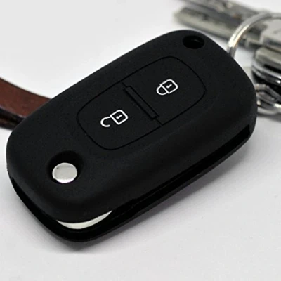 Imagen de Key Soft Case Cover Funda Protectora Llave para Coche Renault Kangoo Smart Forfour Clio Mercedes Benz Citan Control Remoto/Color: Negro