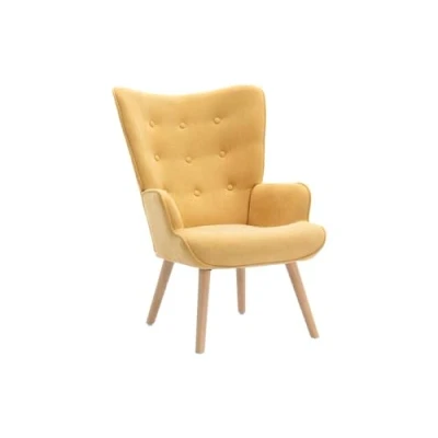 Imagen de Vente unique Sillón de Tela Amarillo Mostaza VATELY