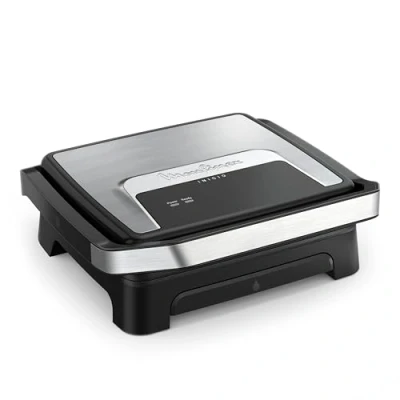 Imagen de Moulinex Inicio, plancha de paninis y grill, rápido calentamiento: 2000 W, placas antiadherentes, amplia superficie cocción, GI271D10