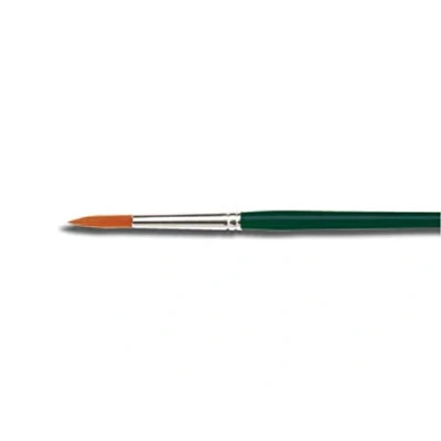 Imagen de KREUL 721006 Pincel Universal Basic Synthetics, para Arte, Hobby, Uso Escolar y Profesional, Recortado con Pelo Fino de Nylon, Redondo, tamaño 6, Color Green, L (721006)