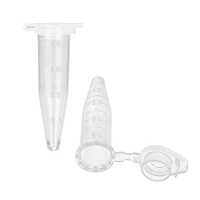 Imagen de stonylab Micro Tubo de Centrífuga, 1,5ml Polipropileno Graduado Transparente Plástico Centrífuga Vials con Tapa Plana a Presión, Tubos Ensayo Centrifuge Tubes (1,5ml, Paquete 500)