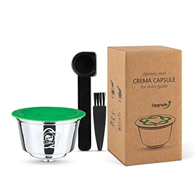 Imagen de i Cafilas cápsulas recargables dolceg usto filtro de acero inoxidable compatibles 1 tazas + cuchara plástico cepillo