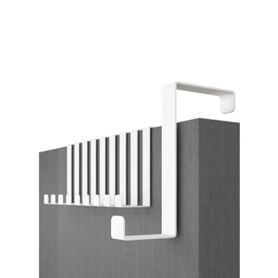 Imagen de Menz perchero puerta 10 piezas ganchos blancos con almohadillas de fieltro colgador utilizable en ambos lados percha