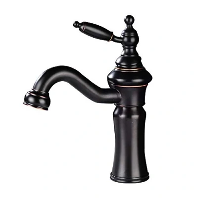 Imagen de Leekayer grifo de baño un solo mango, lavabo baño, bronce frotado con aceite, montaje en cubierta orificio, LK6301B