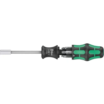 Imagen de Wera 05051511001 Destornillador con recámara de puntas, Kraftform Kompakt 27 Set 2, 7 piezas