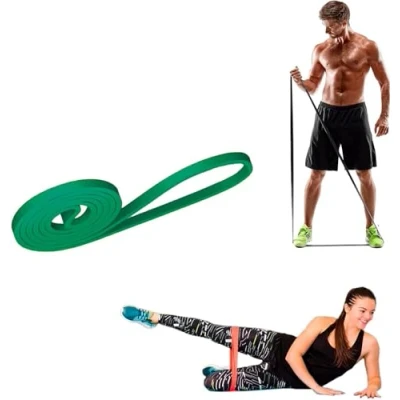 Imagen de Banda elástica de resistencia para fitness, crossfit, entrenamiento hombres y mujeres, verde, 15 kg