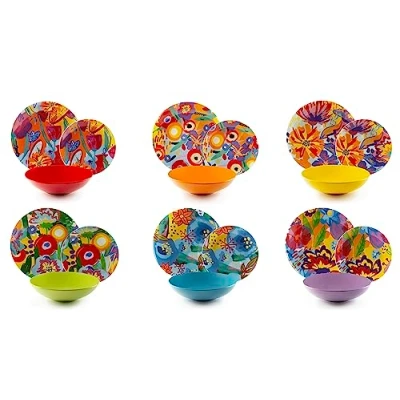 Imagen de Excelsa Provence Vajilla de 18 piezas, porcelana y gres, decoración multicolor, 6 personas