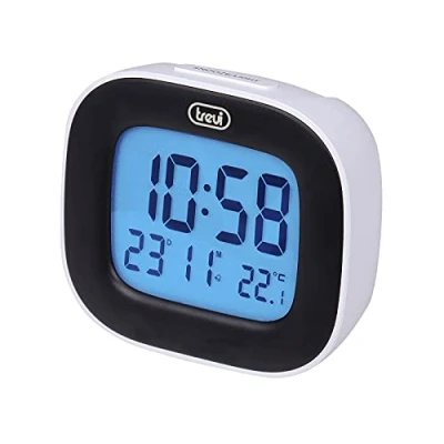 Imagen de Trevi SLD 3875 Reloj Digital con Pantalla LCD, Despertador, termómetro, Calendario y función Snooze, Color Blanco