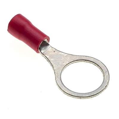 Imagen de Terminal De Anillo Paquete 100, Rojo, 10mm, 25A, 22 16 AWG Conectores Termorretráctil, Cobre Estañado, Terminales Cable Aislado