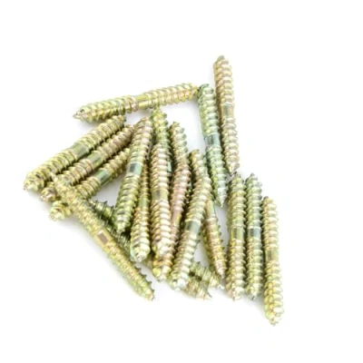 Imagen de 20 Unids 5 * 40Mm Tornillo Pasador Hierro Doble de Acabado Revestimiento Zinc Roscado Autorroscante Madera A Conexión