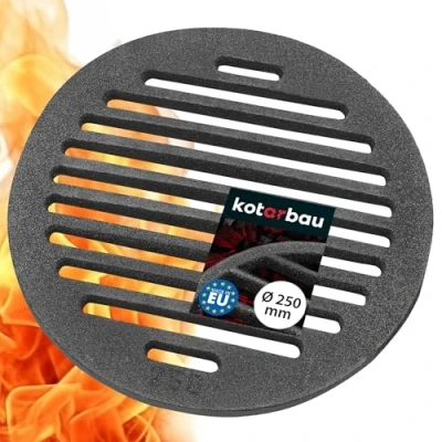 Imagen de KOTARBAU® Rejilla de hierro fundido para chimenea, Ø 25 cm, cenizas, redonda chimeneas, estufas, Parilla resistente