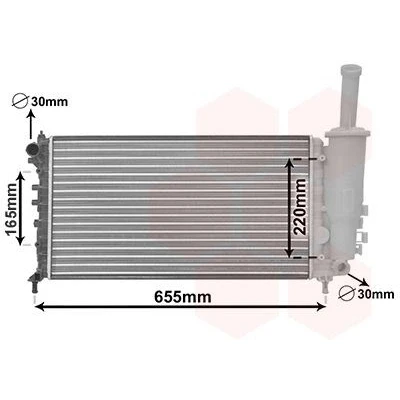 Imagen de VAN WEZEL 17002999 Radiador, refrigeración del motor Aluminio 580 317 18 Aletas unidas mecánicamente FIAT: Punto II Hatchback