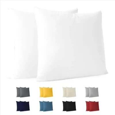 Imagen de Dreamzie Fundas de Almohada (Juego 2) Blanco para Las Almohadas 60 x cm 100% Algodon Jersey Funda Cojin Cama Protector