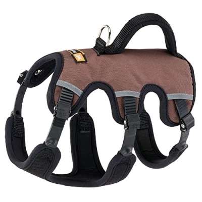 Imagen de Ferplast Arnés ergonómico para perros de talla pequeña ERGOTREKKING EXTRA SMALL, Seis cierres con microrregulación, Suave acolchado, Reflectante, Ideal ir excursión, Marrón
