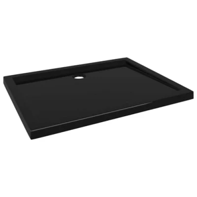Imagen de vidaXL Plato de Ducha Rectangular Placa Receptor Cuarto Baño Aseo Inodoro Resistente a Arañazos Manchas Antideslizante Negro ABS 70x90 cm