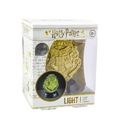 Imagen de Paladone Hogwarts Crest Icon Light BDP Inspirado en la serie Harry Potter Luz nocturna ideal para dormitorios de niños, oficina y hogar Pop Culture Lighting Merchandise, dorado