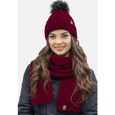 Imagen de Vivisence 7015 Beanie AND Scarf SET Bufanda, Mujer, Talla: One Size, Maroon