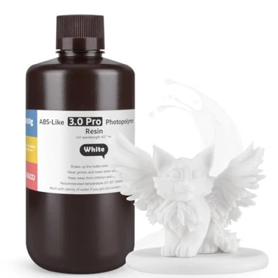 Imagen de ELEGOO Resina ABS Like 3.0 Pro, para Impresora 3D con Baja Viscosidad y Alta Precisión, Mayor Resistencia al Calor a los Arañazos,Resina Impresión LCD/DLP, Blanco 1000G