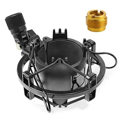 Imagen de SUNMON soporte de choque AT2020, montaje que reduce el ruido vibración para micrófono condensador Audio Technica AT2020 AT2035 AT4040 AT2020USB ATR2500x