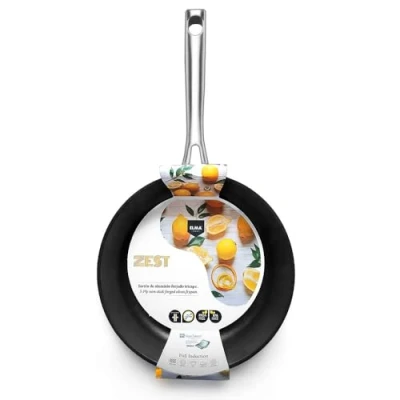 Imagen de Elma Sartén Aluminio Forjado ZEST con Mango de Acero, Revestimiento Antiadherente Tricapa Quantanium, Full Induction, para Todo Tipo Fuegos, 28 cm