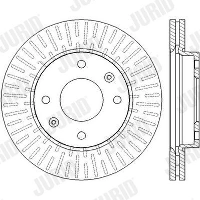 Imagen de JURID 562459JC Disco de freno 257 24 4 114,3 ventilado revestido sin tornillos HYUNDAI: Matrix, Elantra III Hatchback, LANTRA 2, KIA: Cerato Berlina
