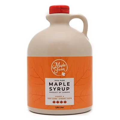 Imagen de Jarabe de Arce Grado A (Very dark, Strong taste) 1,89 litros (2,5 Kg) Miel Sirope Original maple syrup