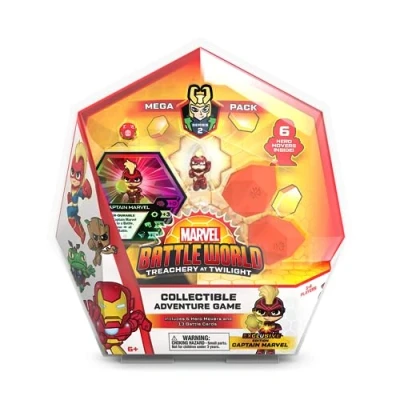 Imagen de Marvel Battleworld: Series 2 Treachery at Twilight Mega Pack Capitán (Incluye 5 Objetos de colección héroes + 1 Exclusivo 13 Tarjetas Batalla) Ideal para Mayores 6 años