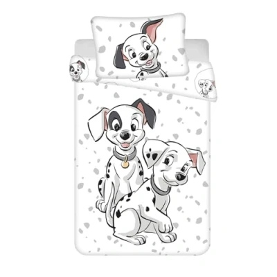 Imagen de Jerry Fabrics Juego de cama 101 dálmatas para cuna o pequeña, funda nórdica 100 x 135 cm + almohada 40 60 cm, reversible