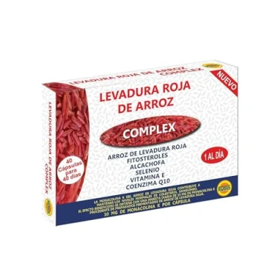 Imagen de Levadura Roja De Arroz Robis Controla niveles colesterol en sanguíneo 10 mg Monacolina Fitosteroles, Alcachofa, Selenio, Vitamina E, Coenzima Q10 40 Cápsulas, 1, 20 grammo, 1