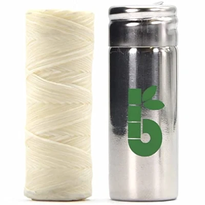 Imagen de Hilo Dental Vegano Botella + 50m Biodegradable Bote Dispensador Reutilizable de Acero Inoxidable Higiene Bambaw