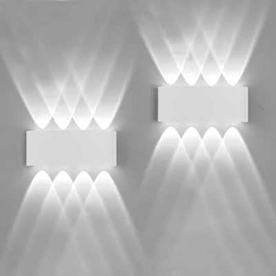 Imagen de FUPE 2 Piezas lámparas de pared Exterior/Interior LED Aplique 16W 1600LM ip65 impermeables up and down aluminio modernas que brillan arriba y abajo(blanca 6500k luz fría)