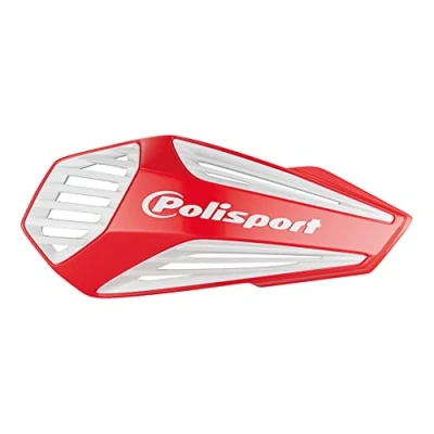 Imagen de POLISPORT 8308400010 Paramanos MX AIR 1 punto de fijación Style fabricado en plástico con kit montaje incluido compatible todos los modelos enduro/mx/atv color rojo/blanco