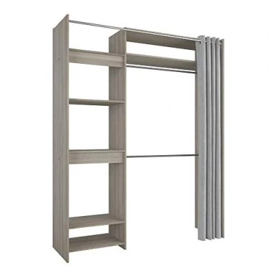 Imagen de Demeyere Phoenix A1 Dressing Penderie Extensible Odeon Avec Rideau, Madera contrachapada, Natural