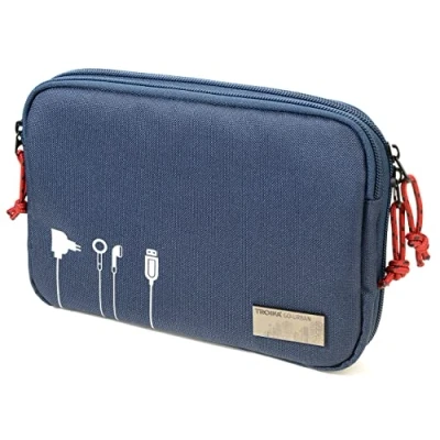 Imagen de TROIKA Business Tech Pouch 2 BGO44/DB Bolsa para Cables (poliéster, 23,5 x 17 3,5 cm), Color Azul, 23,5cm, Moderno
