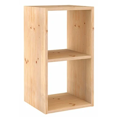Imagen de Astigarraga Kit Line Estantería Modular 2 Cubos Dinamic, Madera Maciza Pino 70,8x36,2x33 cm