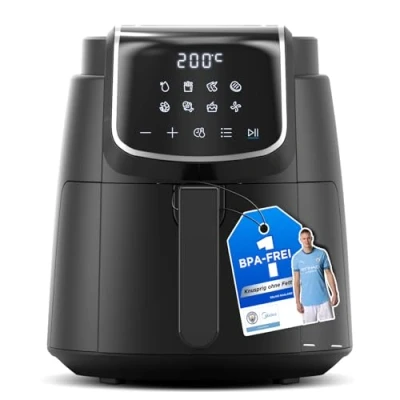Imagen de Freidora de aire caliente digital 1500W con 8 funciones preestablecidas, 3.5L, control temperatura inteligente, negro