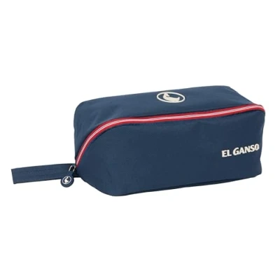Imagen de Safta M050, EL Ganso Classic Portatodo Cuadrado Grande, Infantil, Estuche Niño, Ideal Edad Escolar, Cómodo y Versátil, Calidad Resistencia, 22x10x10 cm, Color Azul Marino Unisex niños, Estándar