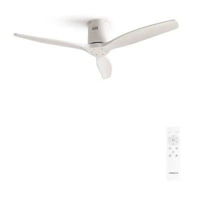Imagen de CREATE / WINDCALM/Ventilador de techo blanco y mando 40W, Silencioso, Ø132 cm, 6 velocidades, temporizador, función verano invierno