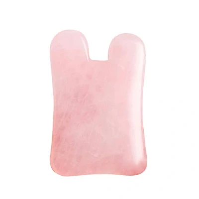 Imagen de Rodillo de jade cuarzo rosa real, tabla gua sha, masajeador, herramienta levantamiento la cara, masaje facial guasha (cóncavo)