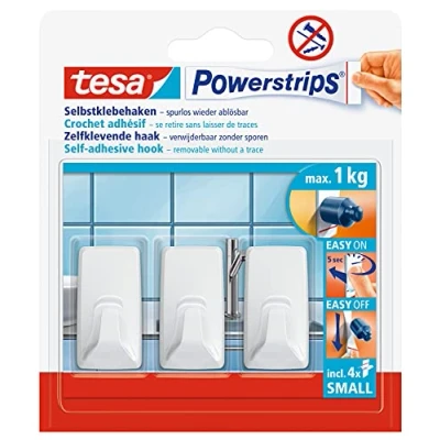 Imagen de tesa powerstrips ganchos S rectangular blanco