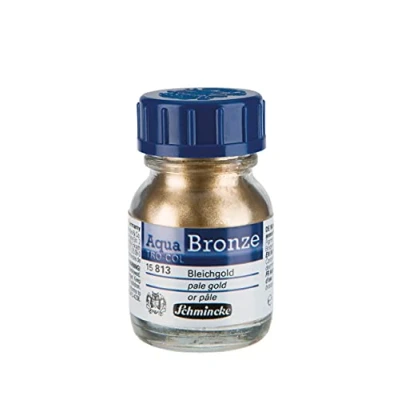Imagen de Schmincke Aqua Bronze, Oro pálido, 20 ml, 15 813 032, efectos metálicos brillantes sobre pinturas al gouache y a la acuarela, papel, cartón, tabla de pintura, lienzo
