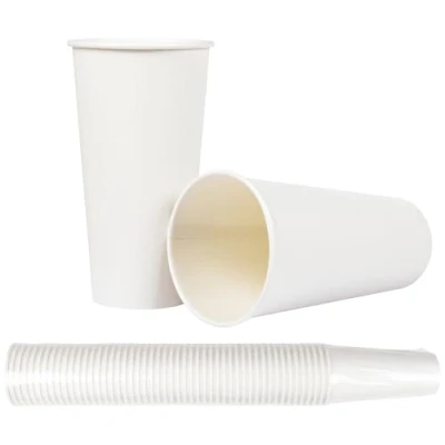 Imagen de HEKU 30918: 50 vasos de papel blanco, 0,5 l, fibra fresca con revestimiento