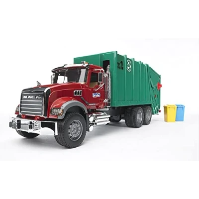 Imagen de bruder 02812 camión de basura Mack Granite 1:16 Recolección basura, recolector vehículo camión, juguete