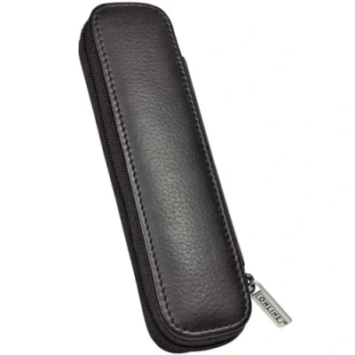 Imagen de Online 90686 Funda de piel para 2 bolígrafos, 15.5 x 5 2.2 cm, color negro