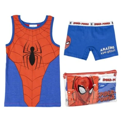 Imagen de CERDÁ LIFE&#039;S LITTLE MOMENTS Pack Pijama Corto de Tirantes y Neceser Spiderman Juego, Azul, Blanco Rojo, 4 años para Niños