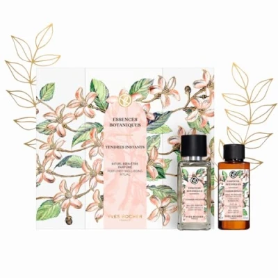 Imagen de Yves Rocher ESSENCES BOTANIQUES Set de Regalo Reconfortante: Eau Parfum 50 ml &amp; Aceite Corporal Dúo Envolvente con Notas Almizcle, Manzanilla y Néroli para un Abrazo Ternura