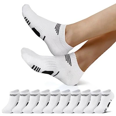 Imagen de NUOZA Calcetines Tobilleros Mujer Algodon Blancos Cortos Running Bajos Blanco