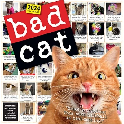 Imagen de Bad Cat Wall Calendar 2024: Celebrating the Misfits of Feline World
